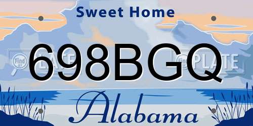 698BGQ Alabama License Plate