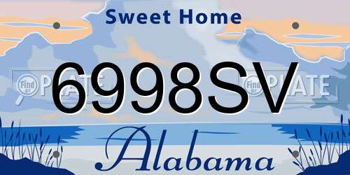 6998SV Alabama License Plate