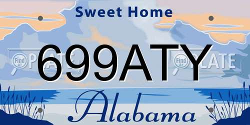 699ATY Alabama License Plate