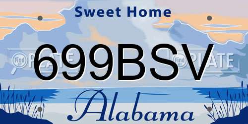 699BSV Alabama License Plate