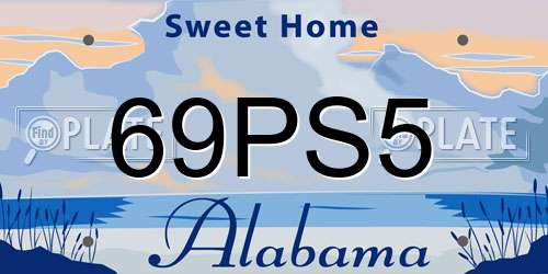 69PS5 Alabama License Plate