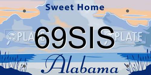 69SIS Alabama License Plate