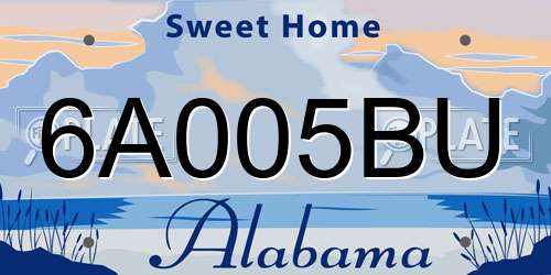 6A005BU Alabama License Plate