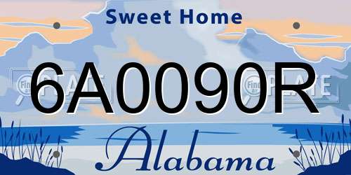 6A0090R Alabama License Plate