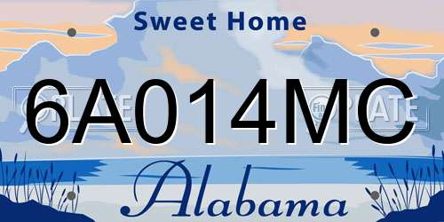 6A014MC Alabama License Plate