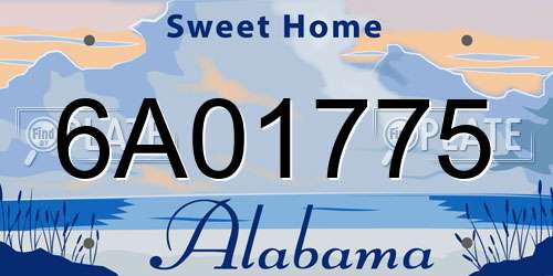 6A01775 Alabama License Plate