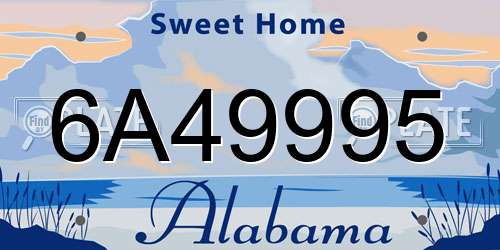 6A49995 Alabama License Plate