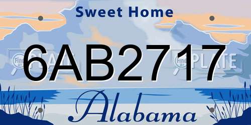 6AB2717 Alabama License Plate
