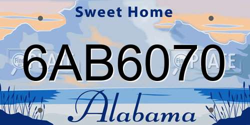 6AB6070 Alabama License Plate