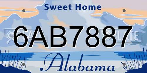 6AB7887 Alabama License Plate