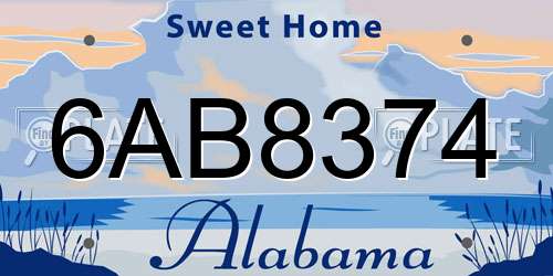 6AB8374 Alabama License Plate