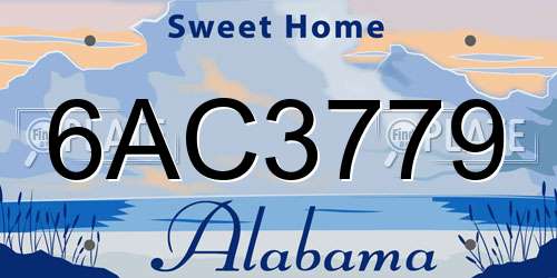 6AC3779 Alabama License Plate