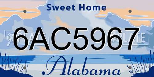 6AC5967 Alabama License Plate