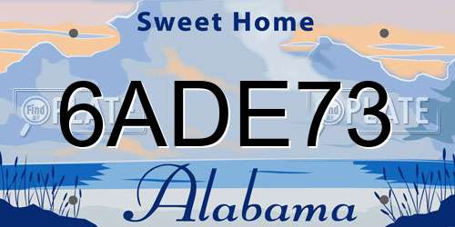6ADE73 Alabama License Plate