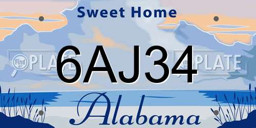 6AJ34 Alabama License Plate
