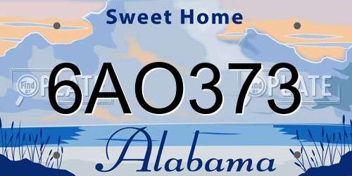 6AO373 Alabama License Plate