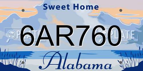 6AR760 Alabama License Plate
