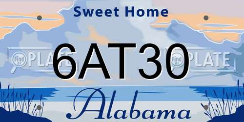6AT30 Alabama License Plate