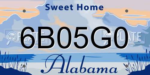 6B05G0 Alabama License Plate