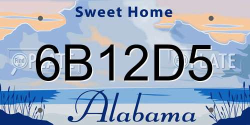 6B12D5 Alabama License Plate