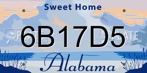 6B17D5 Alabama License Plate