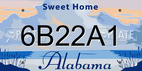 6B22A1 Alabama License Plate