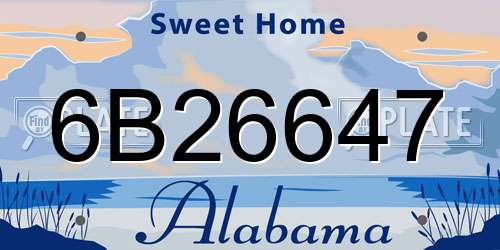 6B26647 Alabama License Plate
