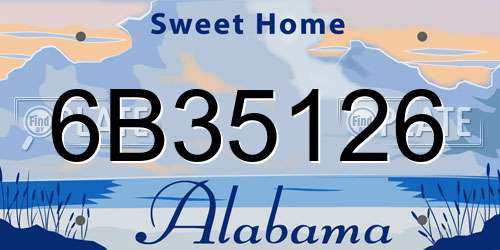 6B35126 Alabama License Plate