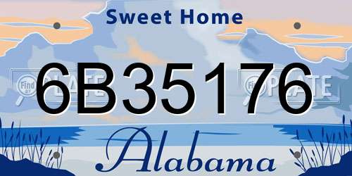 6B35176 Alabama License Plate