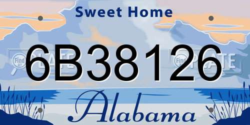 6B38126 Alabama License Plate