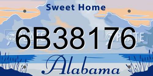 6B38176 Alabama License Plate