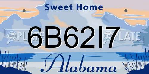 6B62I7 Alabama License Plate