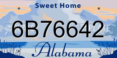 6B76642 Alabama License Plate