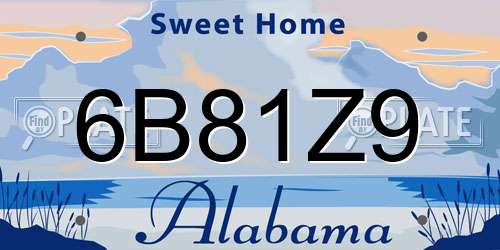 6B81Z9 Alabama License Plate