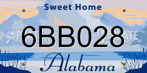 6BB028 Alabama License Plate