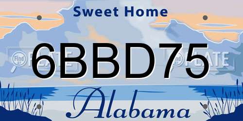 6BBD75 Alabama License Plate