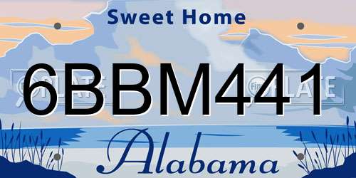 6BBM441 Alabama License Plate