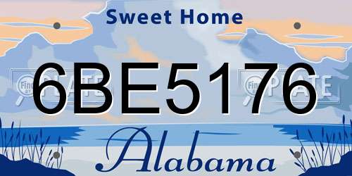 6BE5176 Alabama License Plate