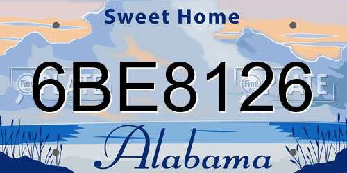 6BE8126 Alabama License Plate