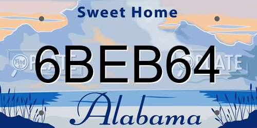 6BEB64 Alabama License Plate