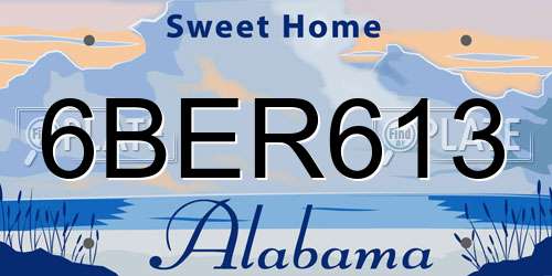 6BER613 Alabama License Plate
