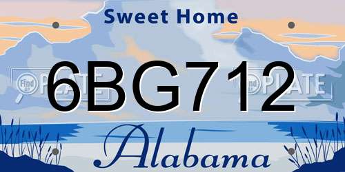 6BG712 Alabama License Plate