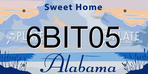 6BIT05 Alabama License Plate