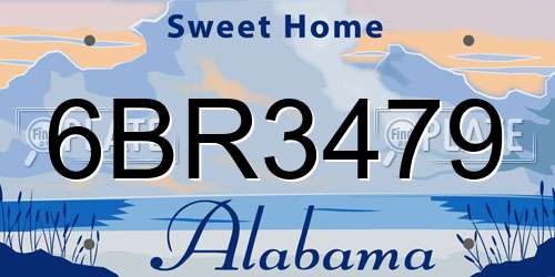 6BR3479 Alabama License Plate