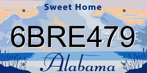 6BRE479 Alabama License Plate