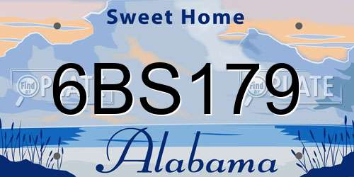6BS179 Alabama License Plate