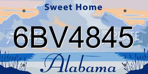 6BV4845 Alabama License Plate