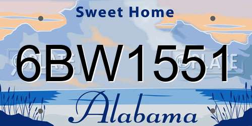 6BW1551 Alabama License Plate