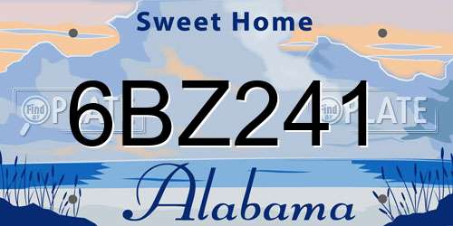 6BZ241 Alabama License Plate