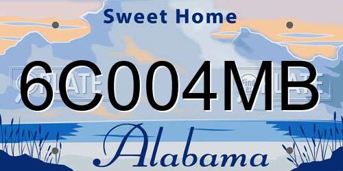 6C004MB Alabama License Plate